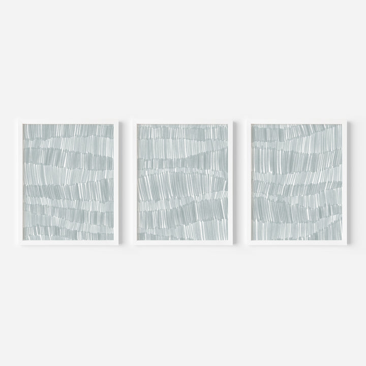 Deconstructed Ocean Waves Triptych  - Set of 3  - Art Prints or Canvases - Jetty Home