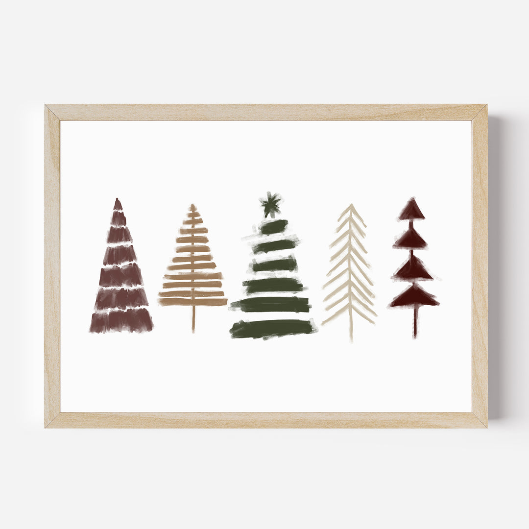 Nordic Christmas Trees, No. 1 - Art Print or Canvas - Jetty Home