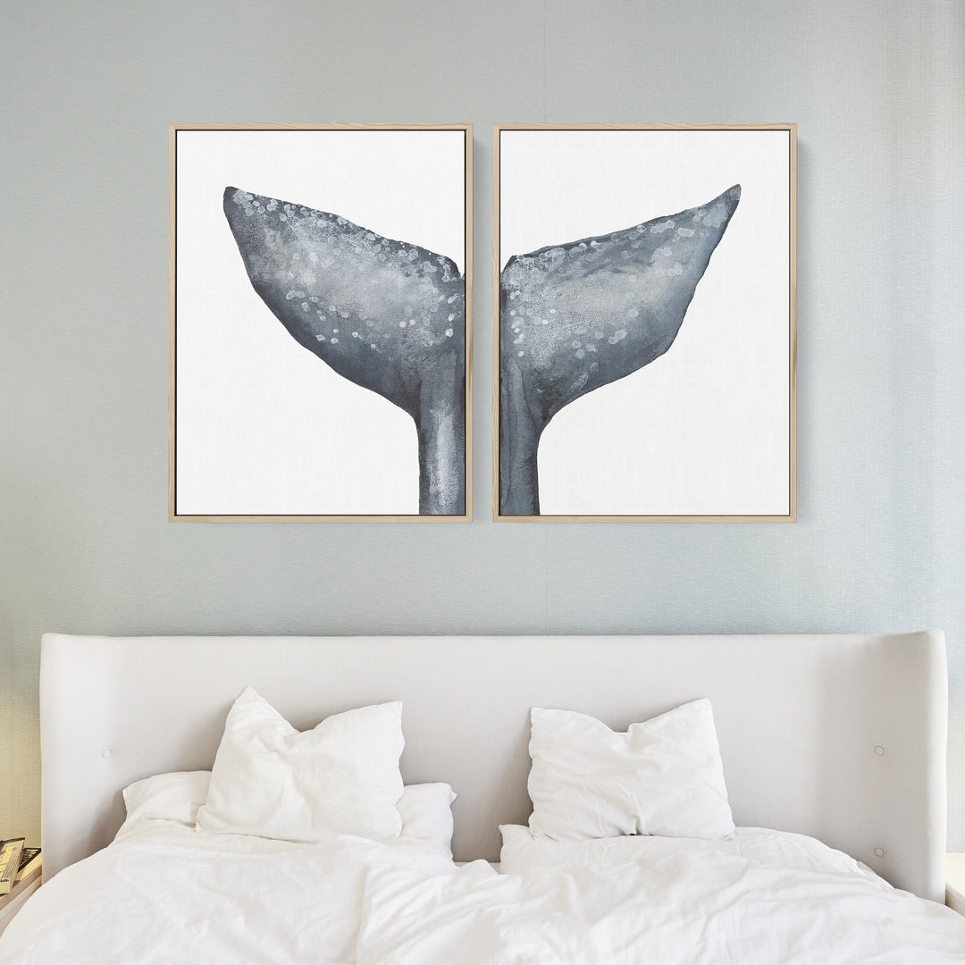 Whale Tail Painting, No. 2 - Set of 2  - Art Prints or Canvases - Jetty Home
