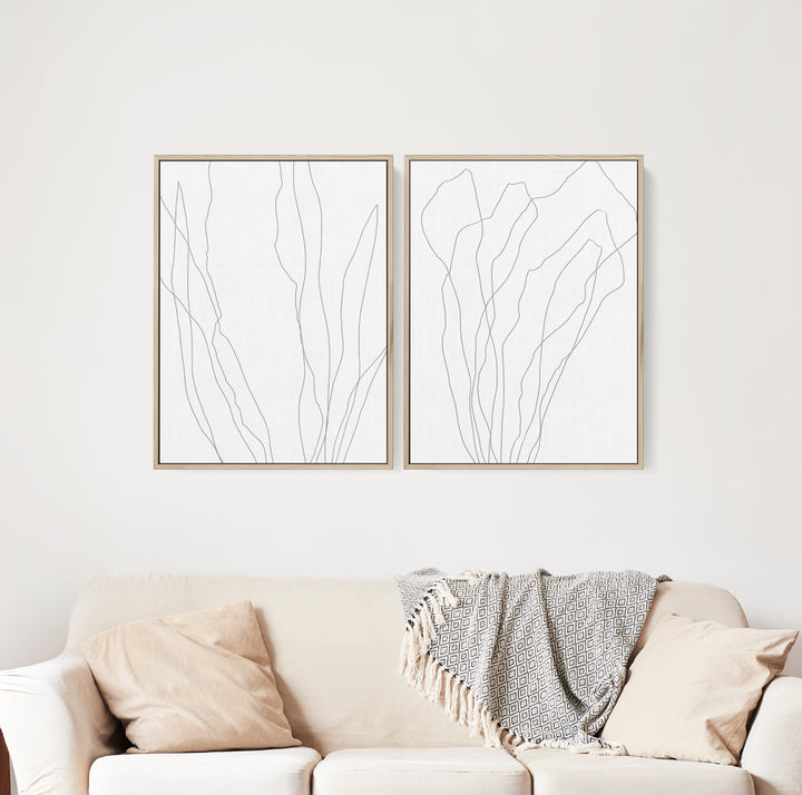 Modern Minimalist Seaweed Illustration - Set of 2