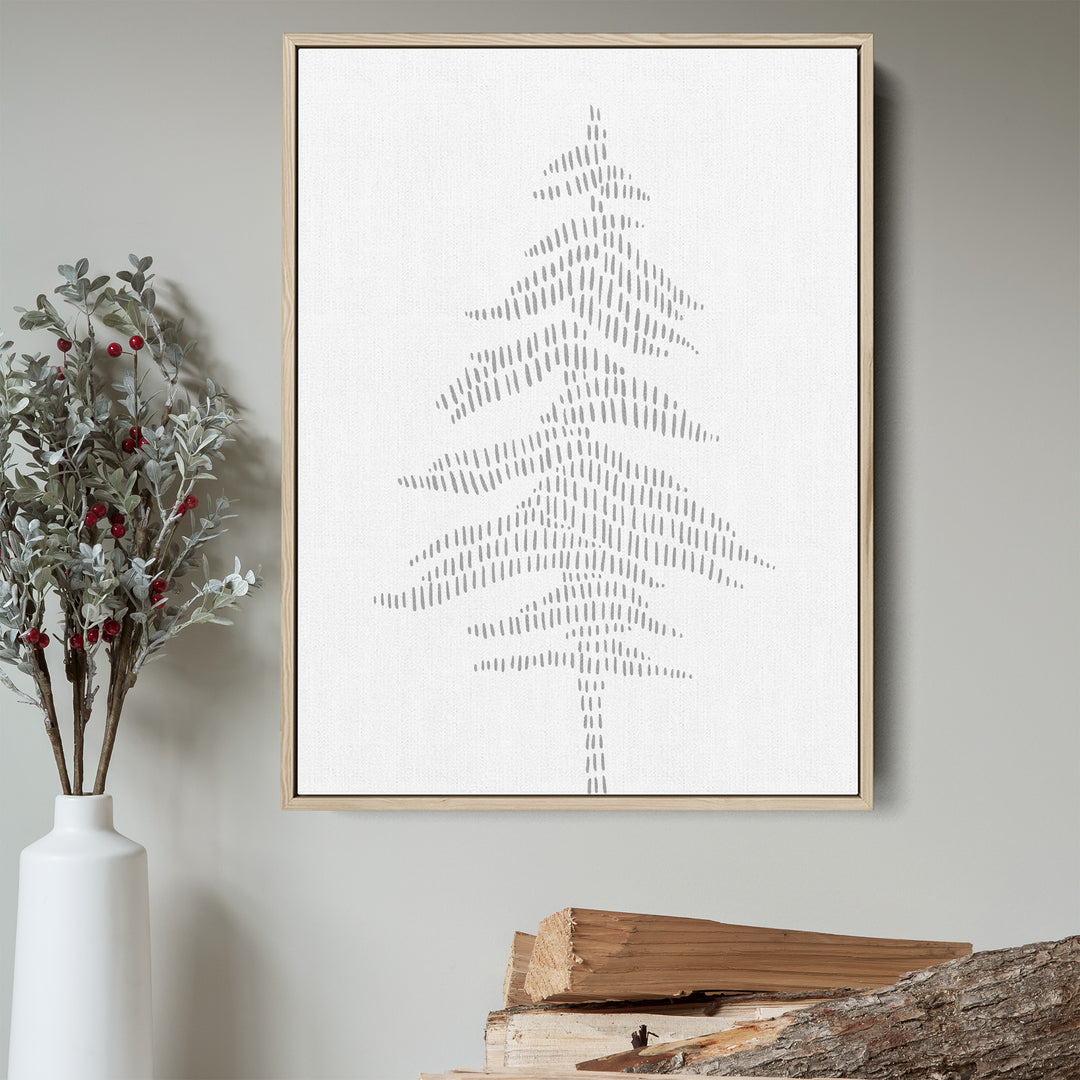 Modern Gray Pine Tree Illustration