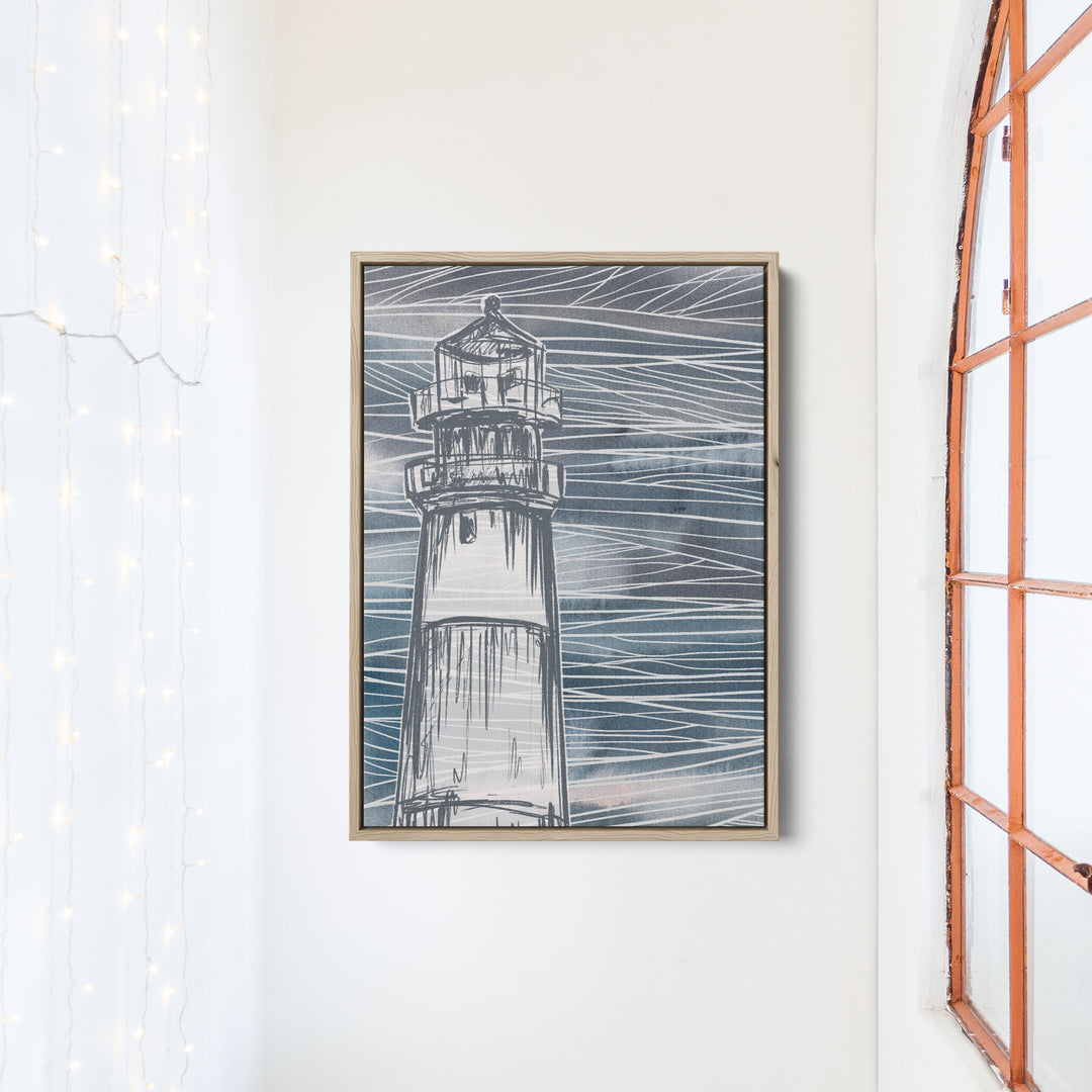 Nautical Blue Lighthouse  - Art Print or Canvas - Jetty Home