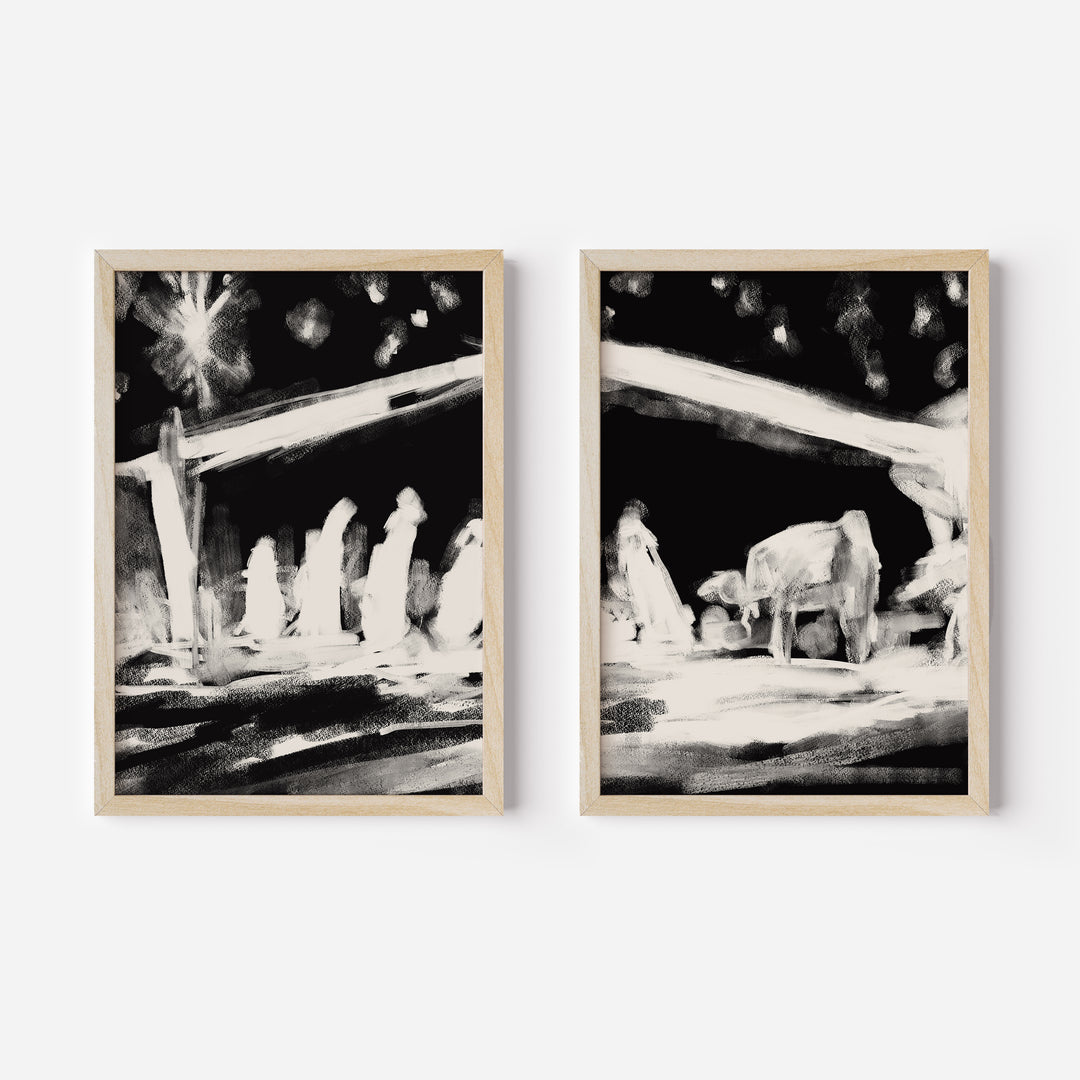 The Nativity - Set of 2  - Art Prints or Canvases - Jetty Home