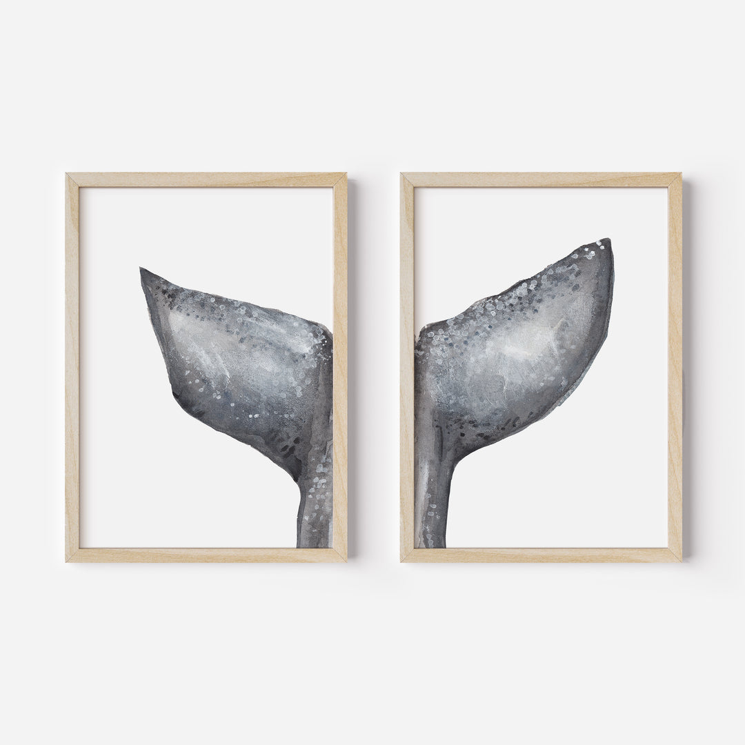 Whale Tail Painting, No. 1 - Set of 2  - Art Prints or Canvases - Jetty Home