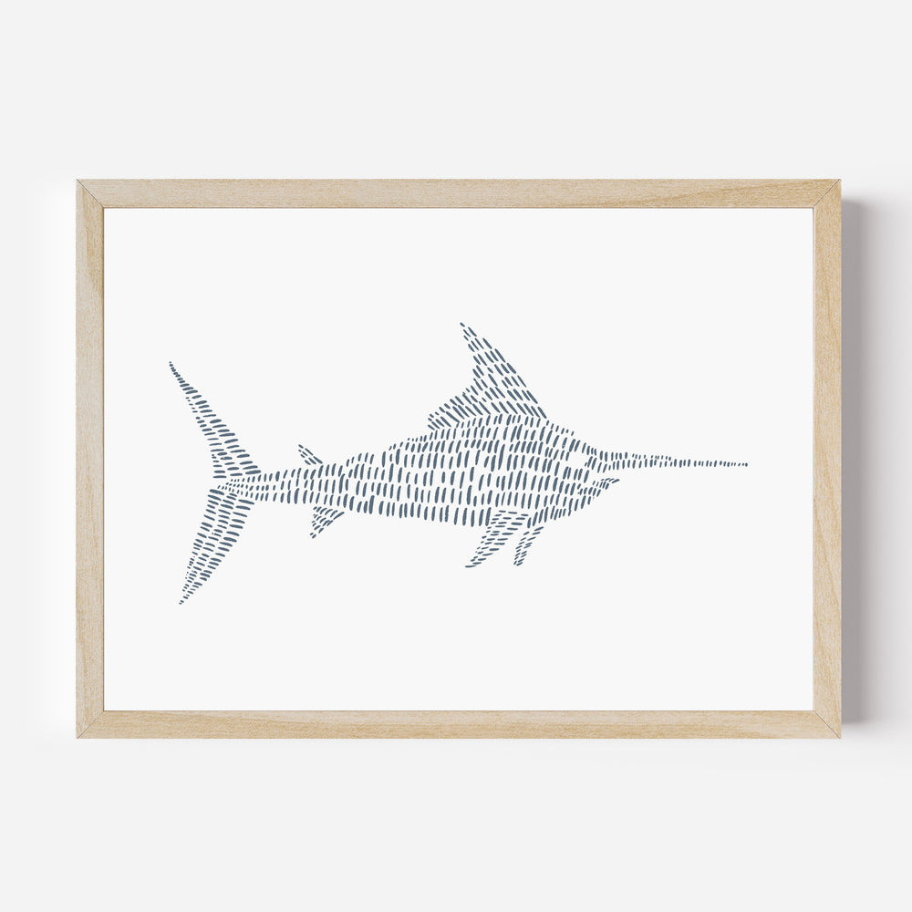 Swordfish Illustration  - Art Print or Canvas - Jetty Home