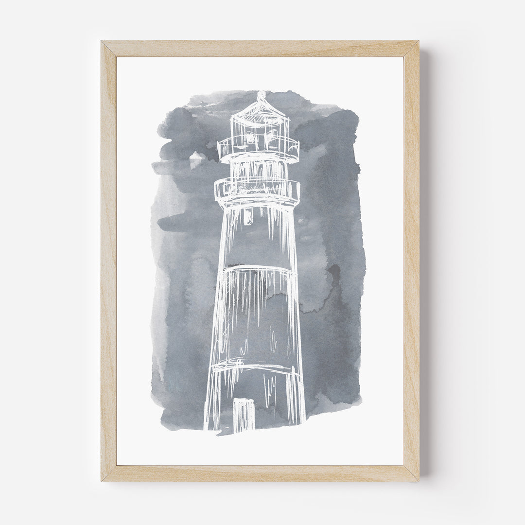 Watercolor Lighthouse Illustration  - Art Print or Canvas - Jetty Home