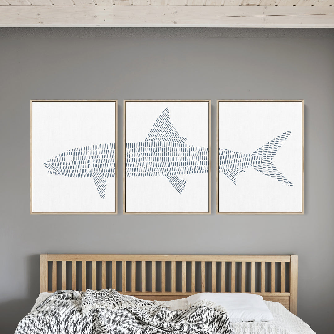 Bonefish Illustration - Set of 3  - Art Prints or Canvases - Jetty Home