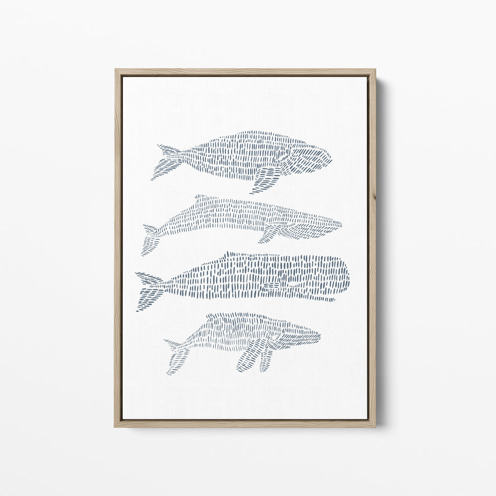 Nautical Whale Group Illustration  - Art Print or Canvas - Jetty Home