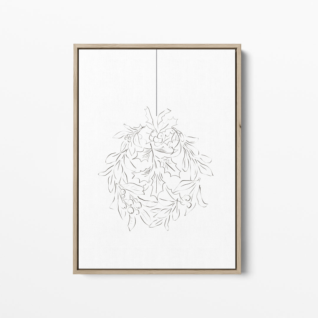 Holly Leaf Ornament Drawing  - Art Print or Canvas - Jetty Home