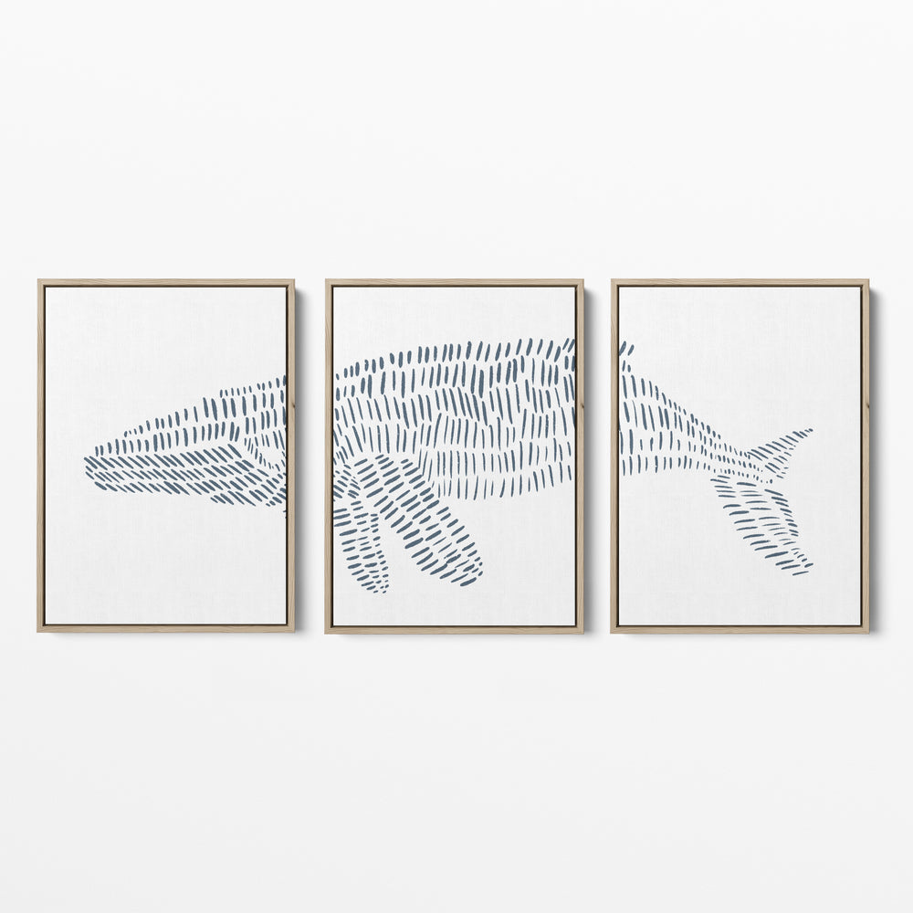 Humpback Whale Modern Illustration - Set of 3  - Art Prints or Canvases - Jetty Home