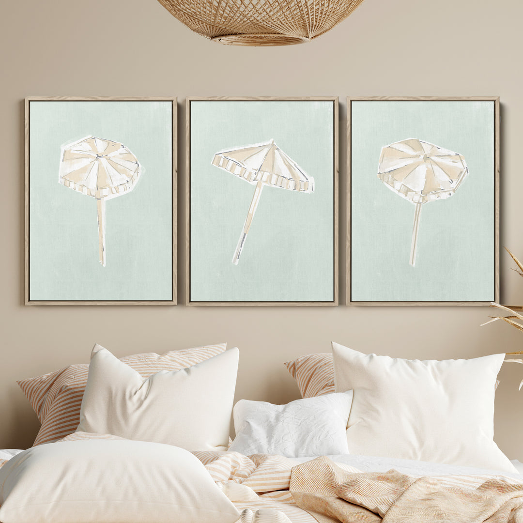 Sunwashed Umbrellas Triptych - Set of 3