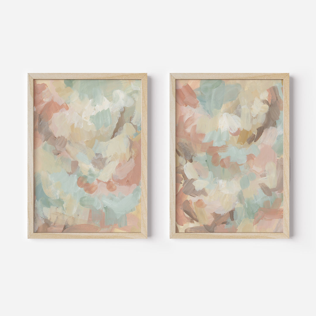 Golden Brush Diptych - Set of 2