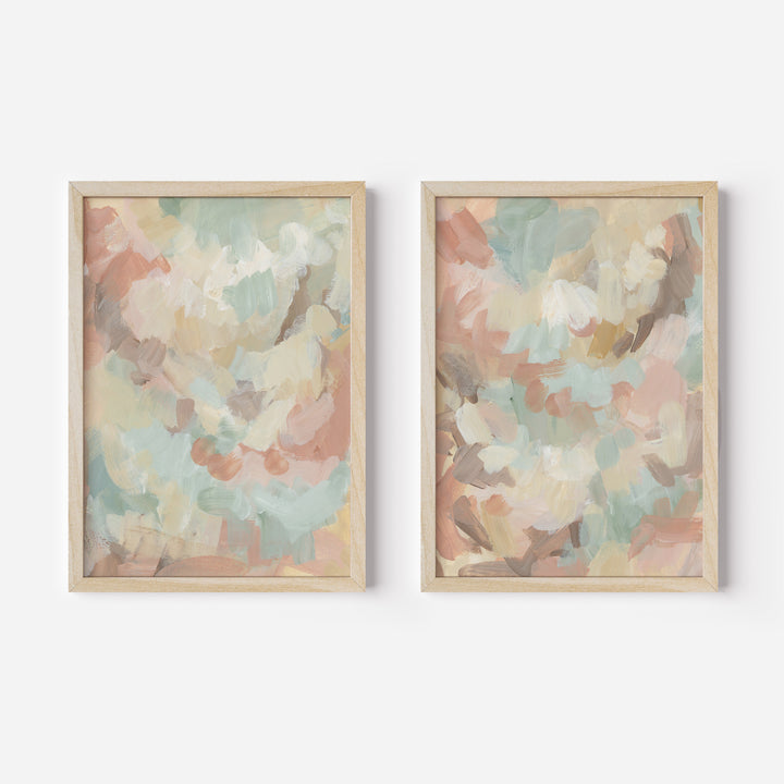 Golden Brush Diptych - Set of 2