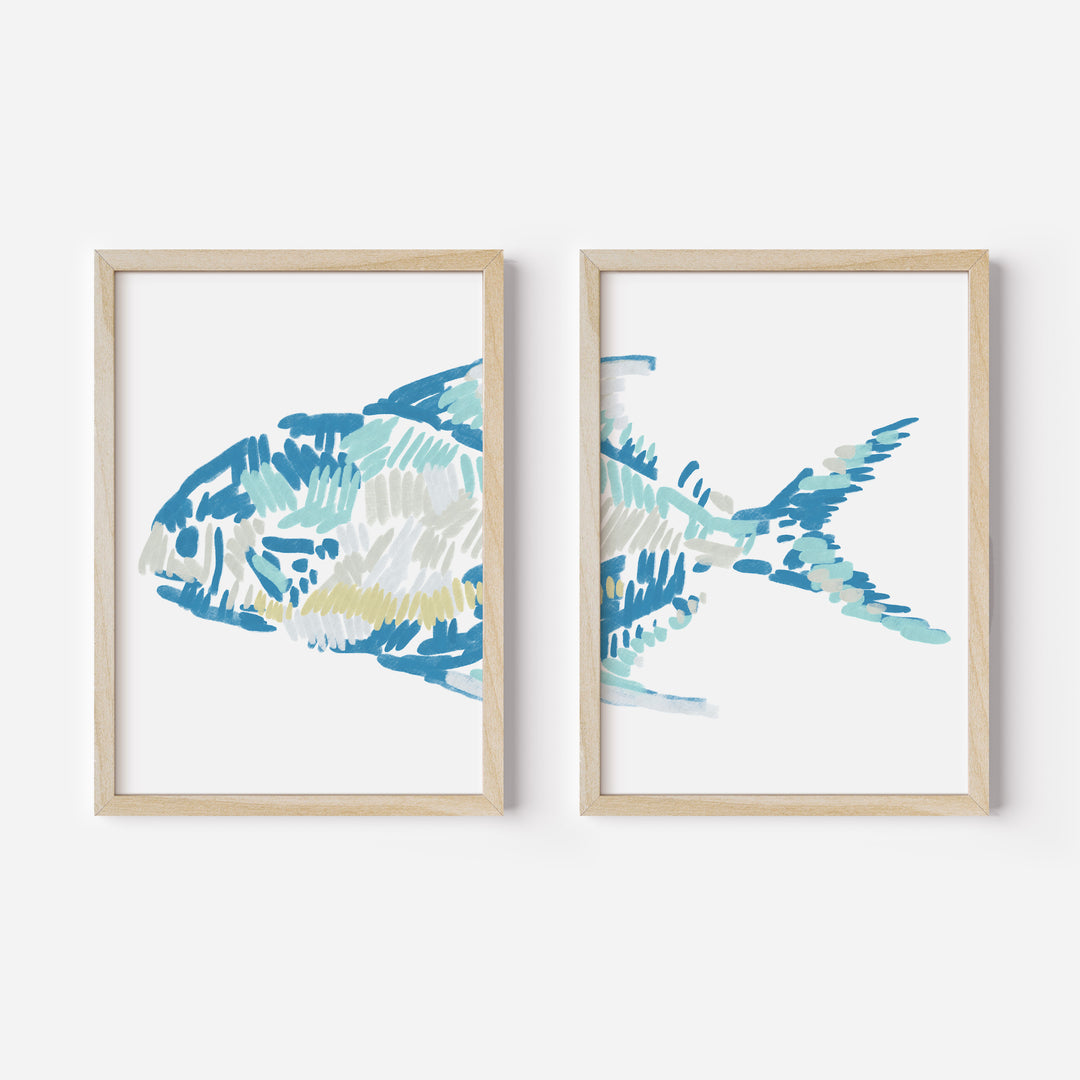 The Permit Fish Diptych - Set of 2