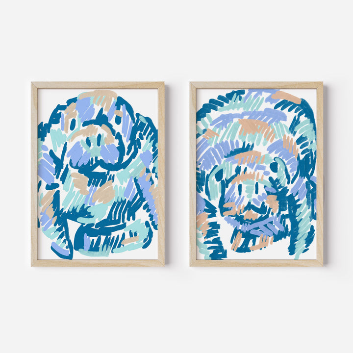 Mellow Manatees Diptych - Set of 2