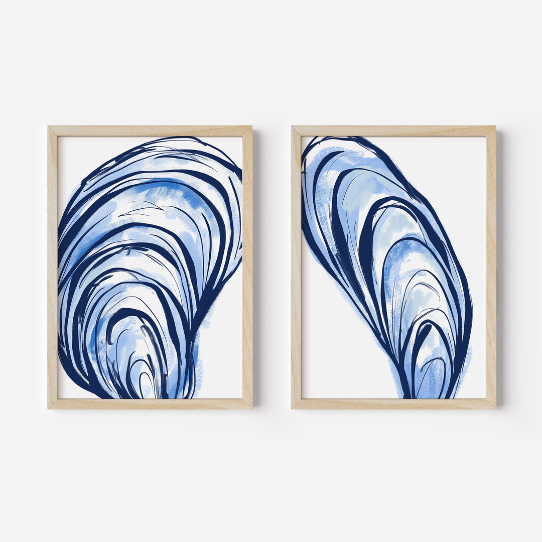 Blue Seashells Diptych - Set of 2 - Jetty Home