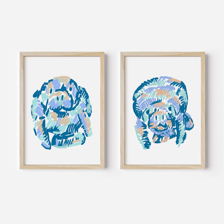 A Manatee Pairing Diptych - Set of 2
