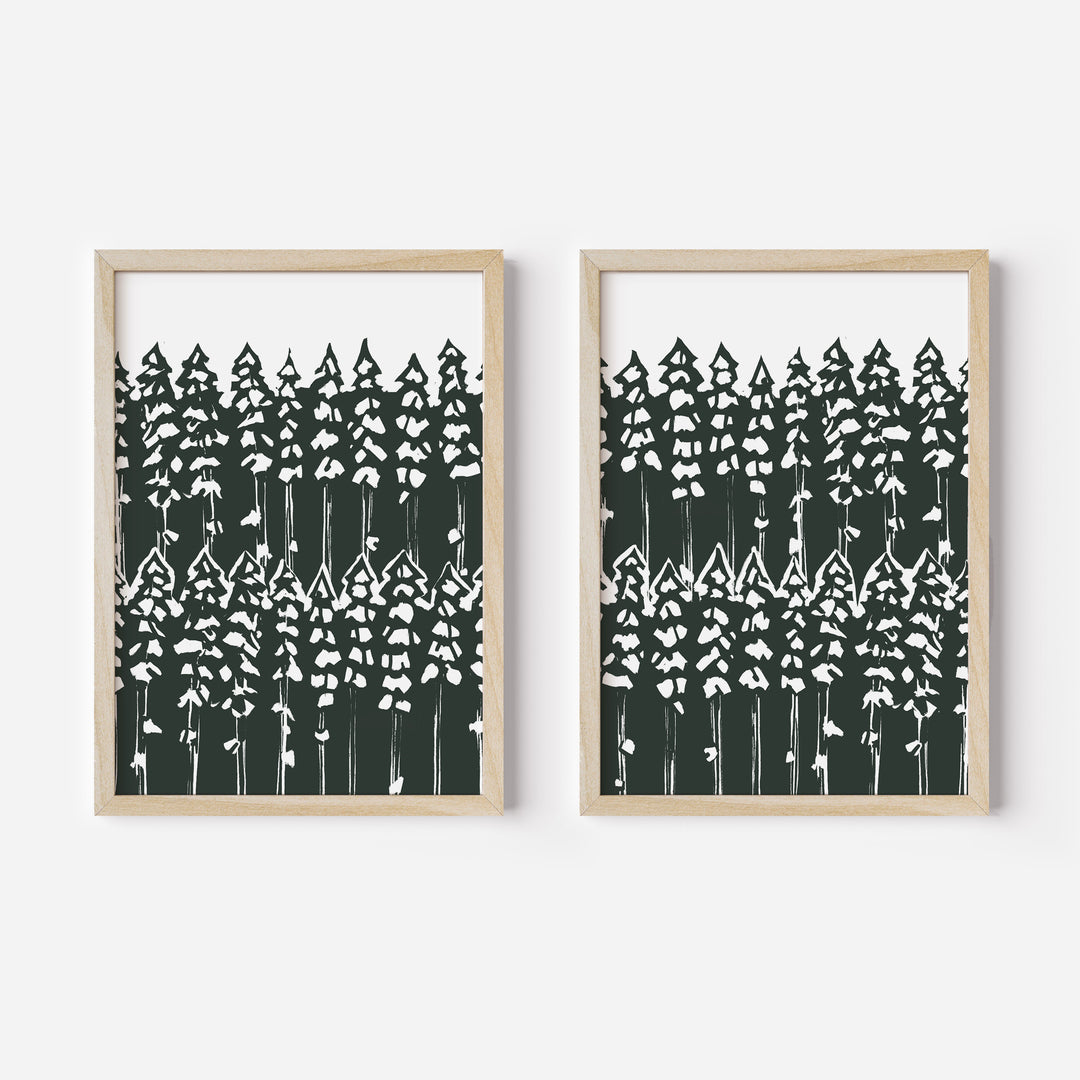 Pine Tree Woods Diptych - Set of 2