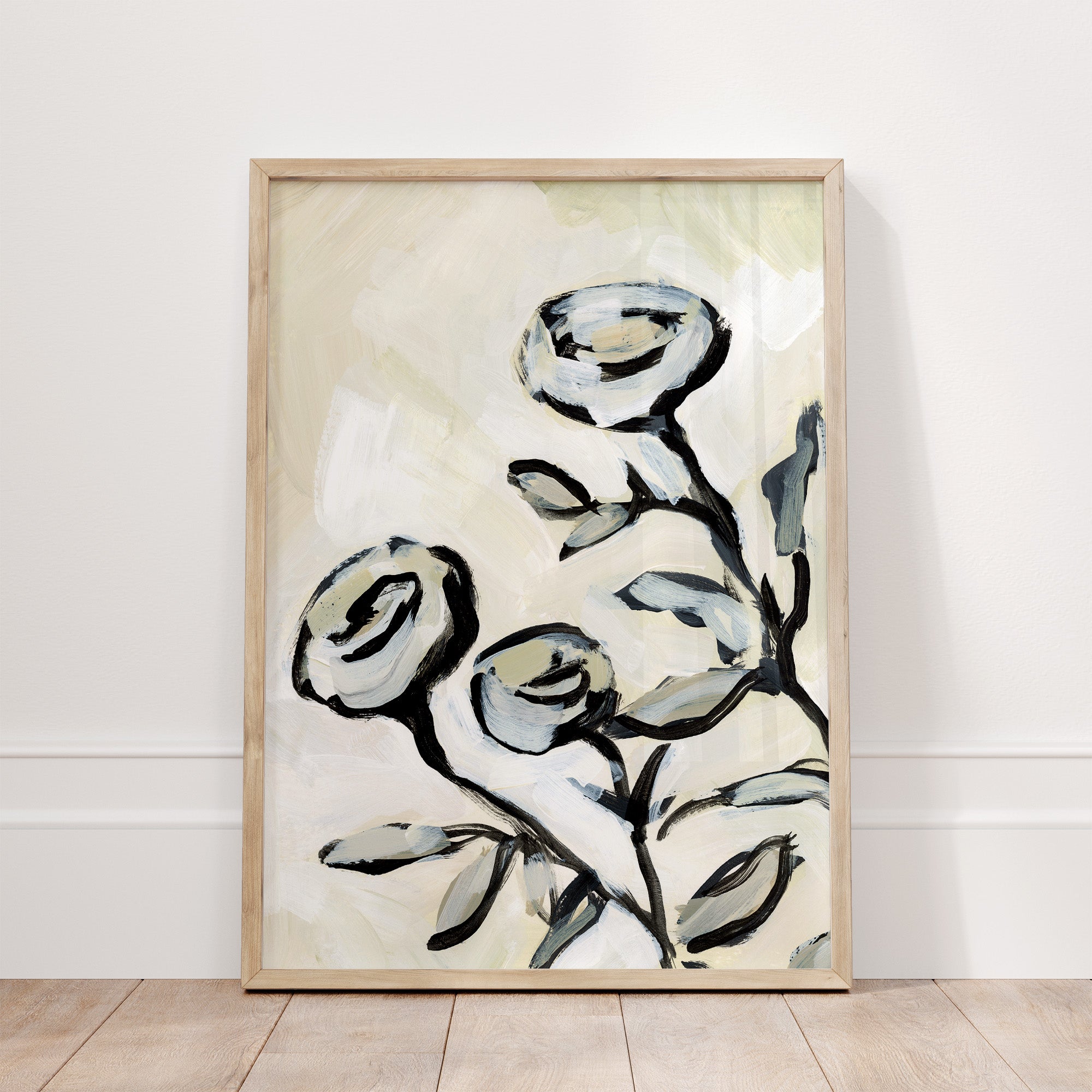 The Modern Rose | Floral Painting Sophisticated Modern Wall Artwork ...