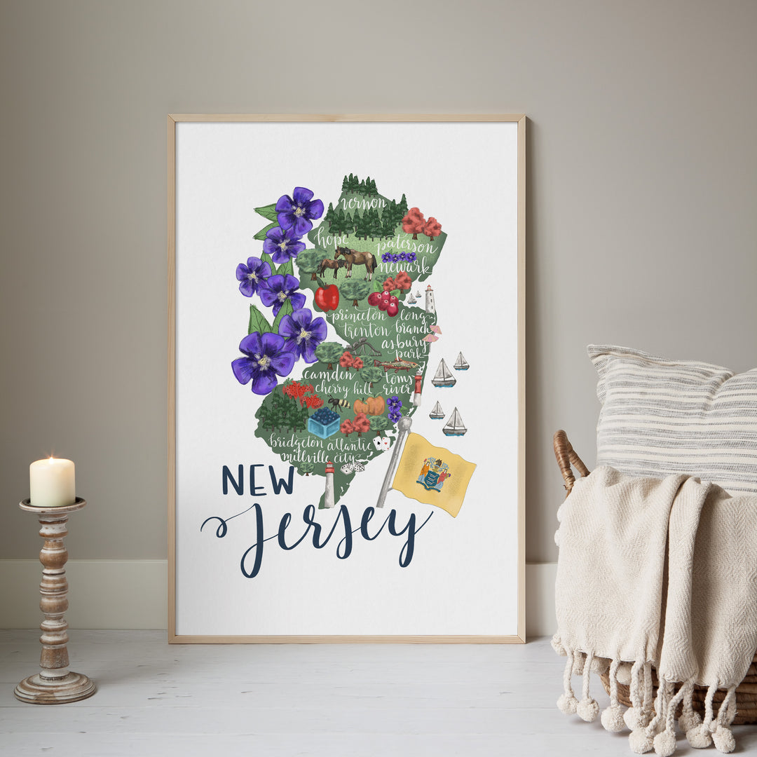 New Jersey  - Art Print or Canvas - Jetty Home
