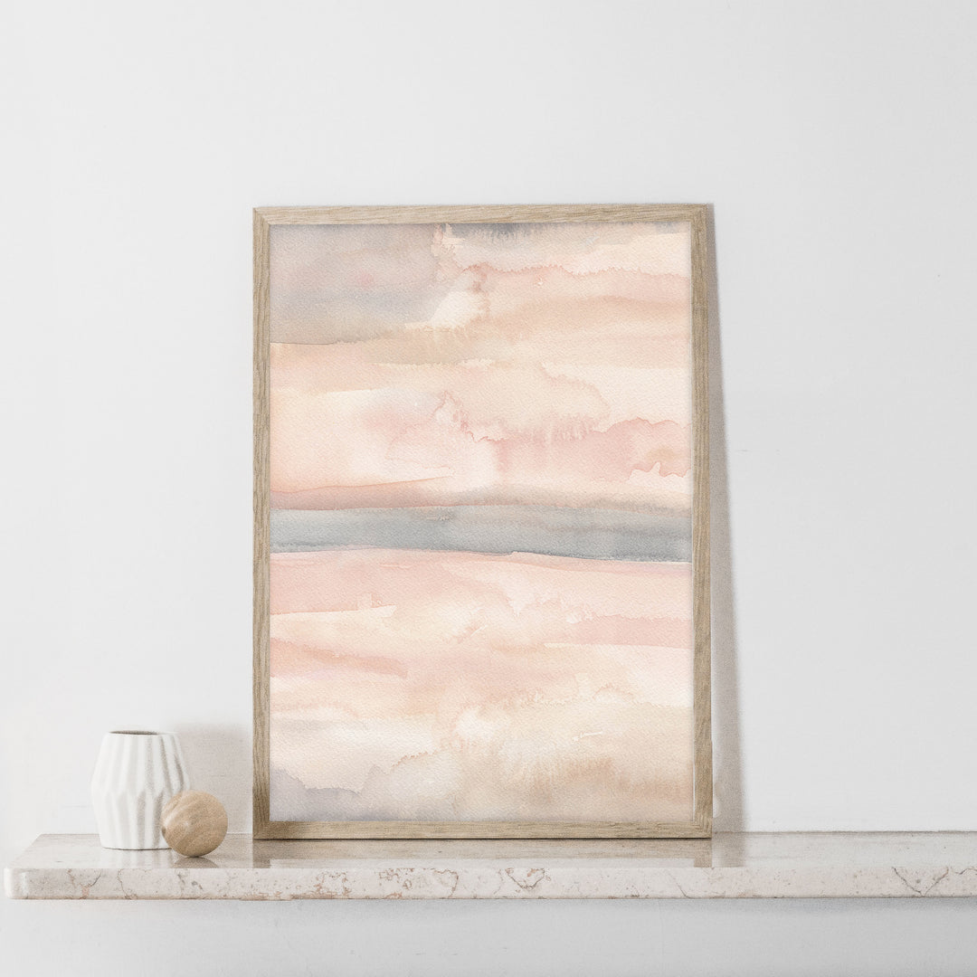 Blush Abstract Watercolor  - Art Print or Canvas - Jetty Home