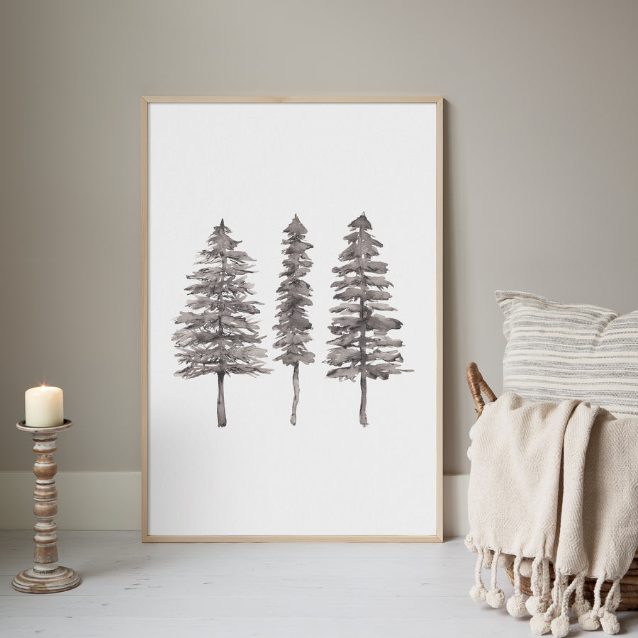 Black + White Pine Tree Trio | Jetty Home