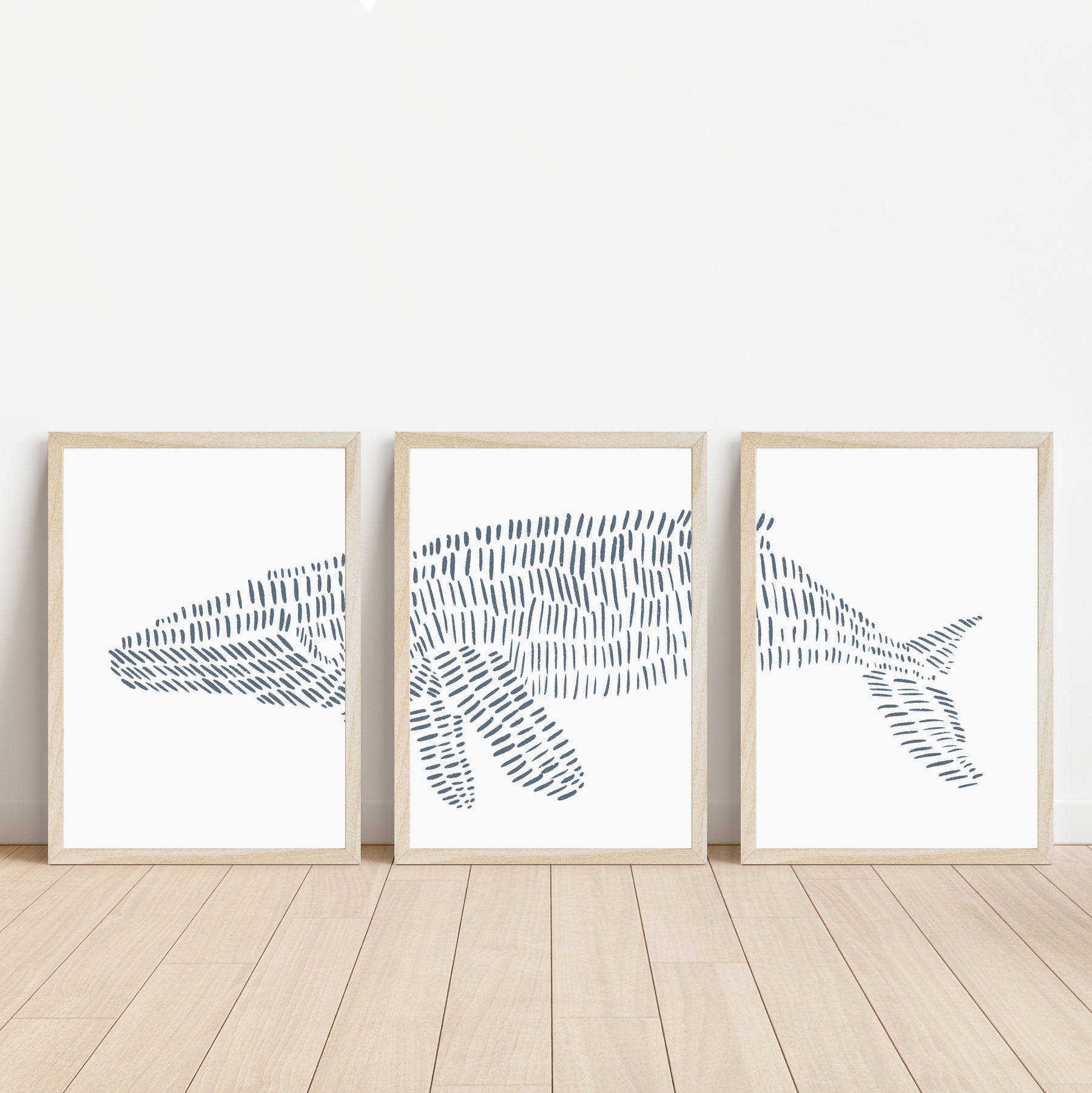 Humpback Whale Modern Illustration - Set of 3 - Art Prints or Canvases ...