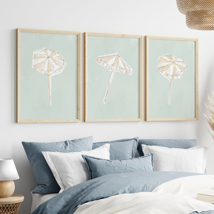 Sunwashed Umbrellas Triptych - Set of 3