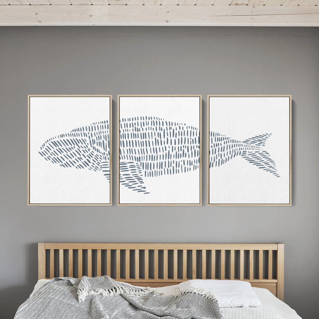 Right Whale Modern Illustration - Set of 3  - Art Prints or Canvases - Jetty Home