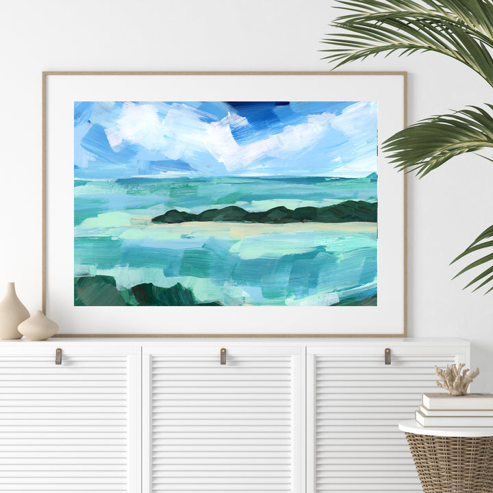 Caribbean Harbor View Tropical Ocean Wall Art Print or Canvas - Jetty Home