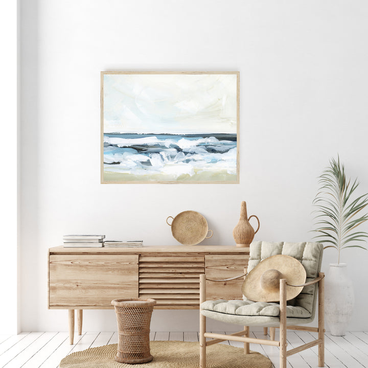 Coastal Seascape Ocean Painting Wall Art Print or Canvas - Jetty Home