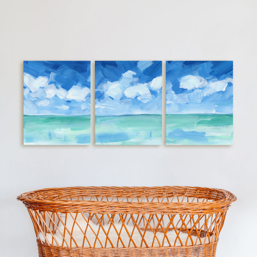 Tropical Caribbean Seascape - Set of 3  - Art Prints or Canvases - Jetty Home