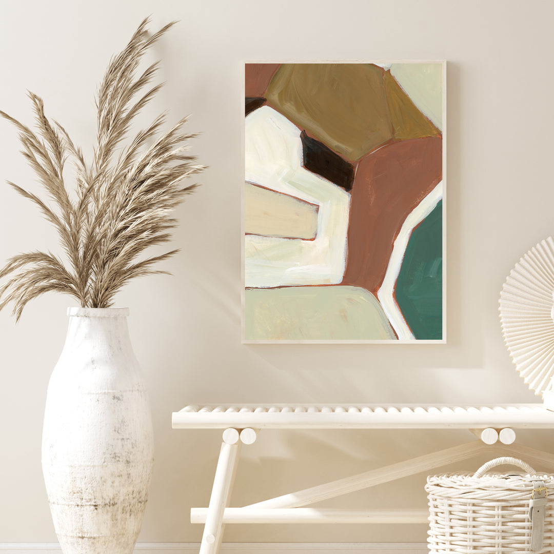 Bold Geometric Shapes Abstract Painting Wall Art Print or Canvas - Jetty Home
