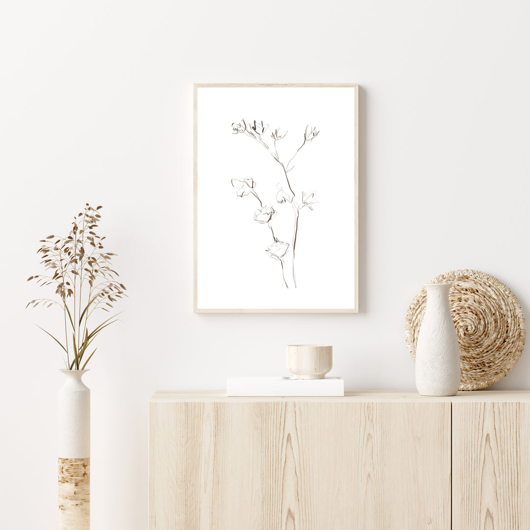 Modern Plant Botanicals Illustration Wall Art Print or Canvas - Jetty Home