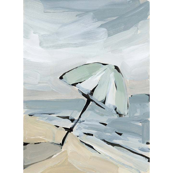 Umbrella in the Sand -- 8.5x11.5" on Paper - Jetty Home