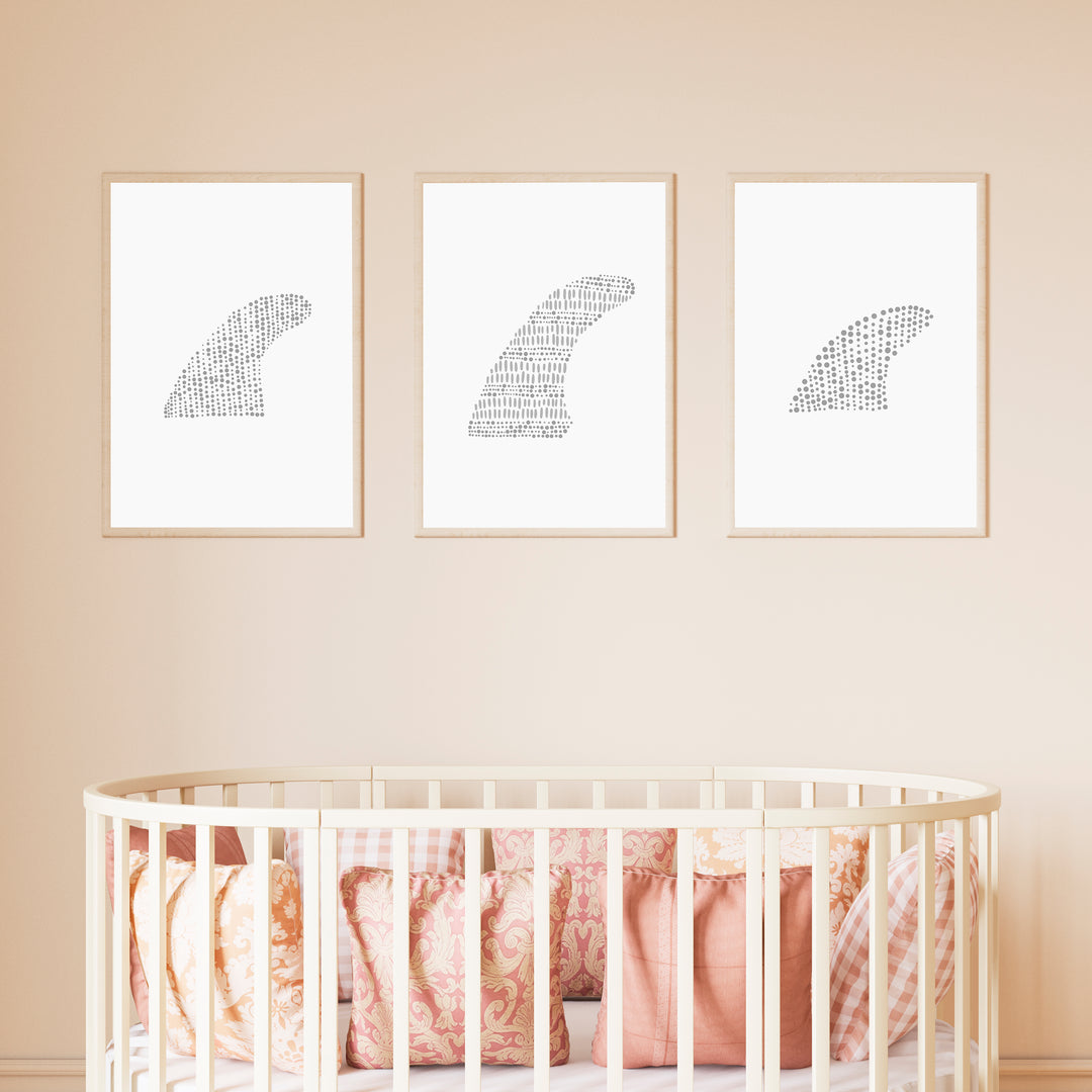 Surfboard Fin Studies - Set of 3  - Art Prints or Canvases - Jetty Home