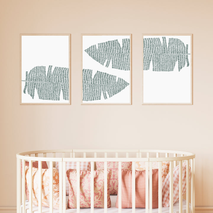 Modern Banana Leaves - Set of 3  - Art Prints or Canvases - Jetty Home