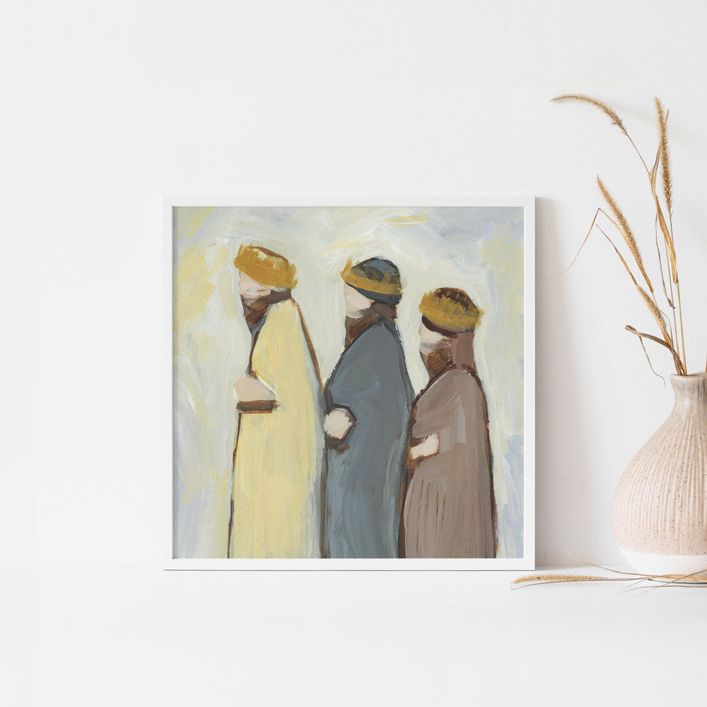Three Wise Men Modern Christmas Painting Wall Art Print or Canvas - Jetty Home