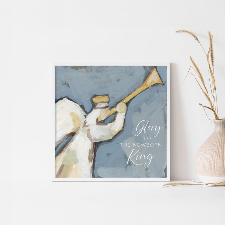 Glory to the Newborn King Modern Christmas Painting Wall Art Print or Canvas - Jetty Home