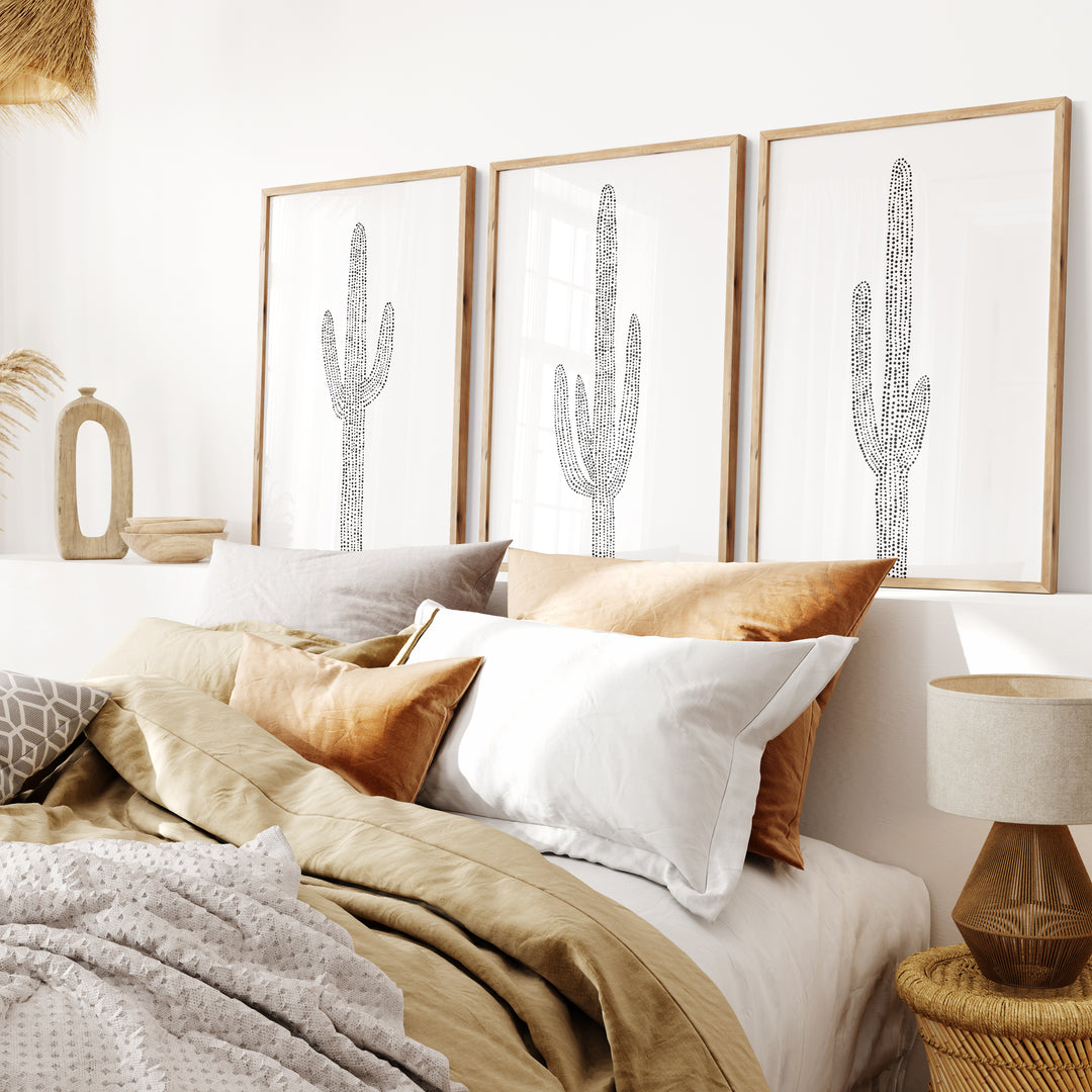 Saguaro Cactus Trio - Set of 3  - Art Prints or Canvases - Jetty Home