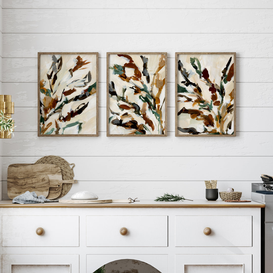 Wildflowers of Autumn - Set of 3  - Art Prints or Canvases - Jetty Home