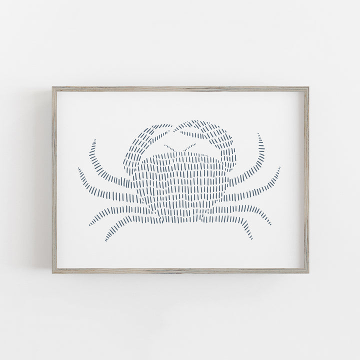 Blue Crab Nautical Wall Art Print or Canvas - Jetty Home