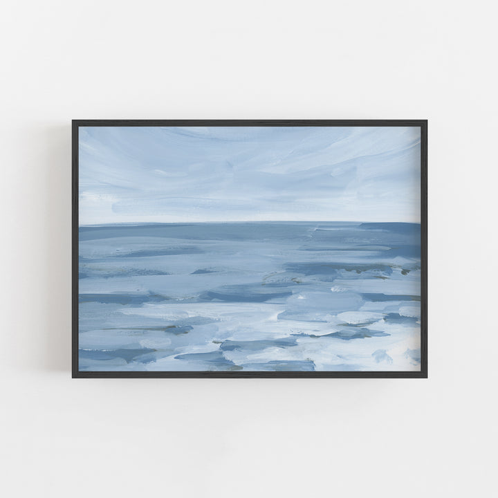 "Lapping Ocean Water" Blue Beach Painting - Art Print or Canvas - Jetty Home