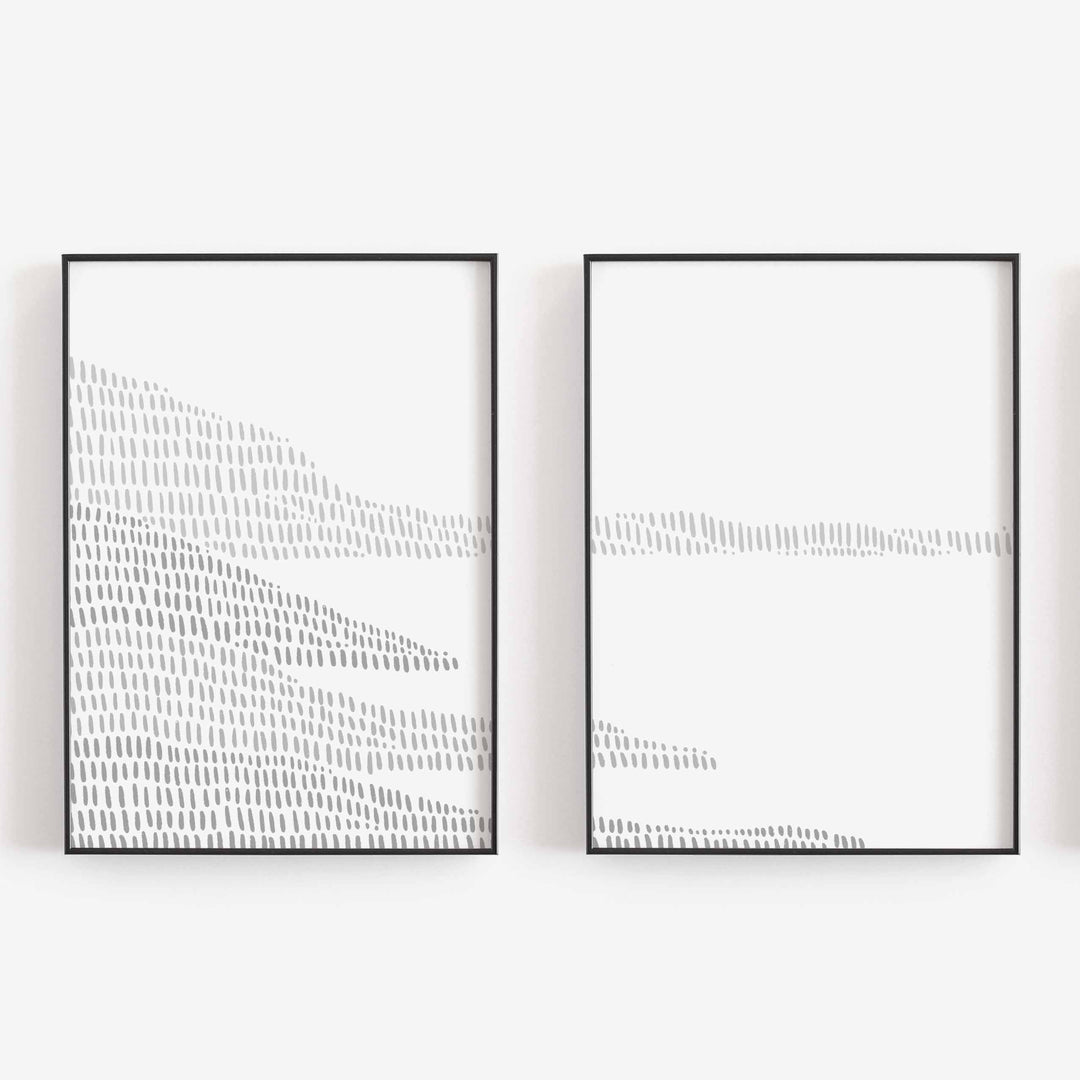 Gray and White Modern Coastline Big Sur Diptych Set of 2 Wall Art Print or Canvas - Jetty Home