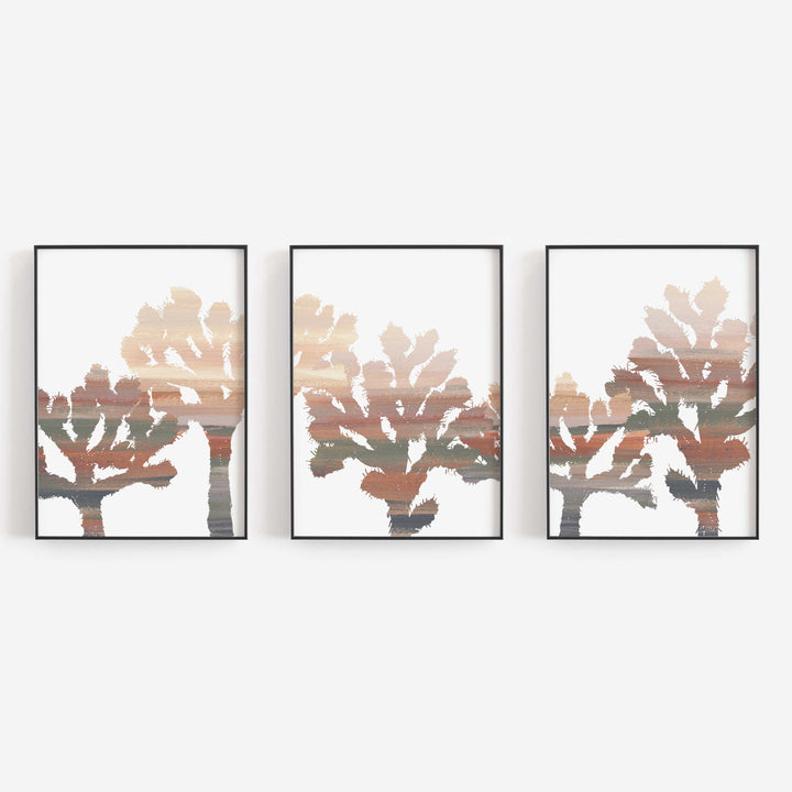 Joshua Tree Trendy Desert Neutral Decor Triptych Wall Art Print or Canvas - Jetty Home