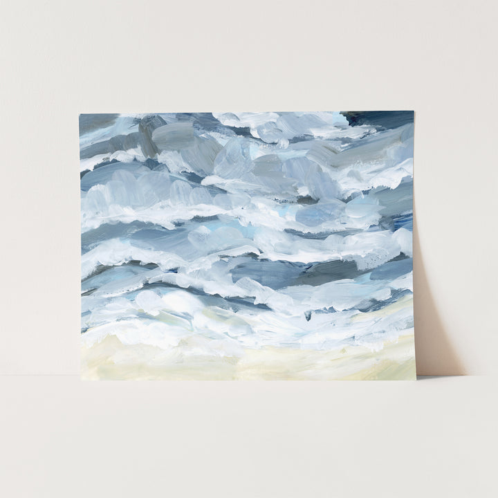 Waves and the Shoreline Painting Wall Art Print or Canvas - Jetty Home