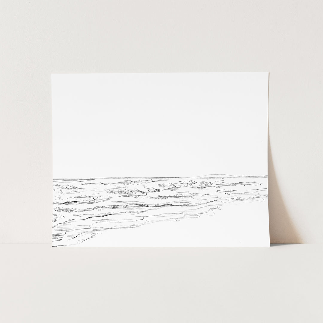 Seascape Ocean Water Illustration Modern Wall Art Print or Canvas - Jetty Home