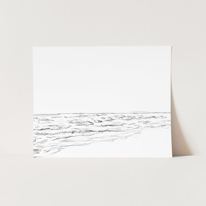Seascape Ocean Water Illustration Modern Wall Art Print or Canvas - Jetty Home