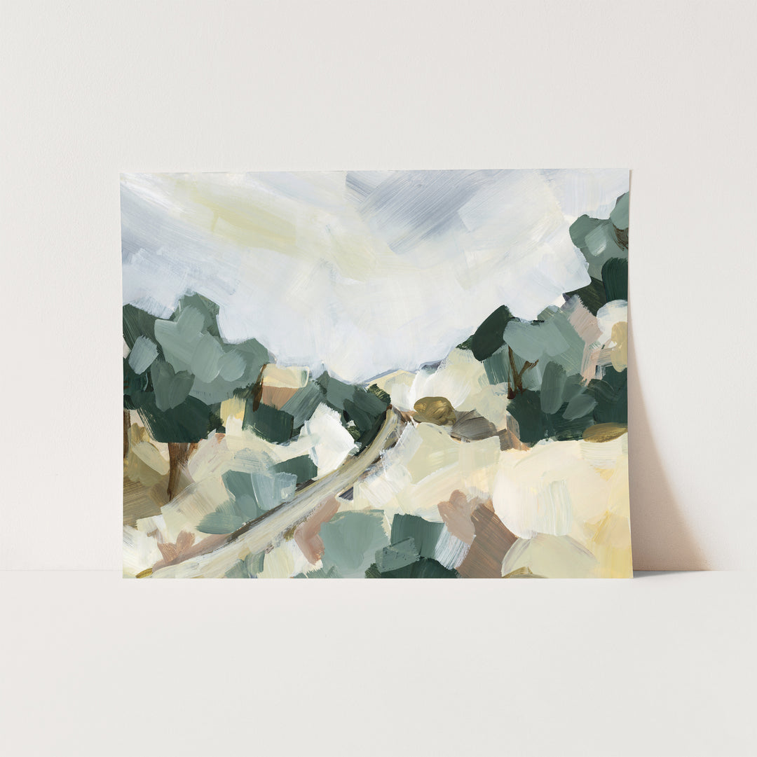 Hillside Painting Landscape Bright Wall Art Print or Canvas - Jetty Home