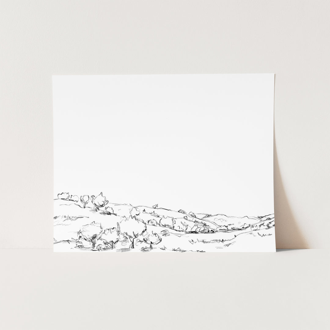 Minimalist Scenic Landscape Black and White Illustration Wall Art Print or Canvas - Jetty Home